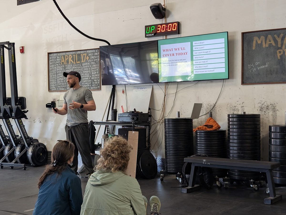 Brian Calandra teaching a movement workshop at CrossFit Conifer